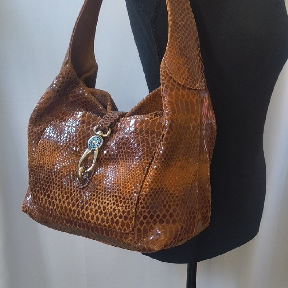 Dooney & Bourke Snake Pattern Leather Shoulder Bag -Vintage -Excellent Condition